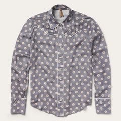 Horse Pennies Print Western Shirt Grey | Stetson