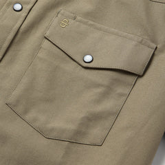 Olive Oxford Short Sleeve Western Shirt Olive | Stetson