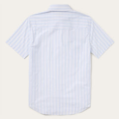 Stripe Oxford Short Sleeve Western Shirt White W/ Blue Stripe | Stetson