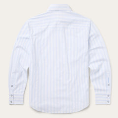 Stripe Oxford Western Shirt White W/ Blue Stripe | Stetson