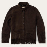 Two Pocket Fringe Suede Jacket Brown | Stetson