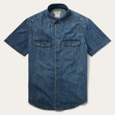 Turquoise Snap Short Sleeve Denim Shirt Blue | Stetson