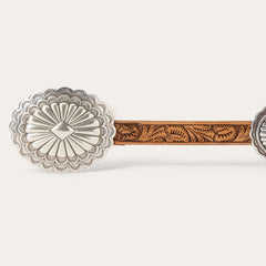 Southwestern Tooled Concho Belt Brown | Stetson