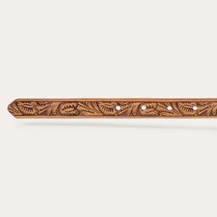 Southwestern Tooled Concho Belt Brown | Stetson