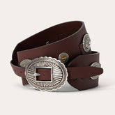 Southwestern Concho Wide Belt Brown | Stetson