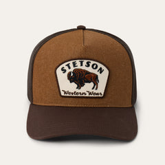 Bison Patch Trucker Hat Brown | Stetson