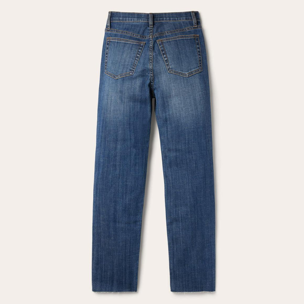 915 High Rise Straight Fit Crop Jeans Blue | Women Stetson Denim