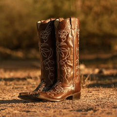 Adeline Burnished Brown Back Zip Cowboy Boot Brown | Women Stetson Western