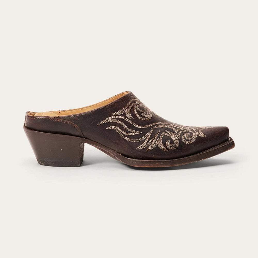 Adley Vintage Finished Leather Mules Brown | Women Stetson Mules