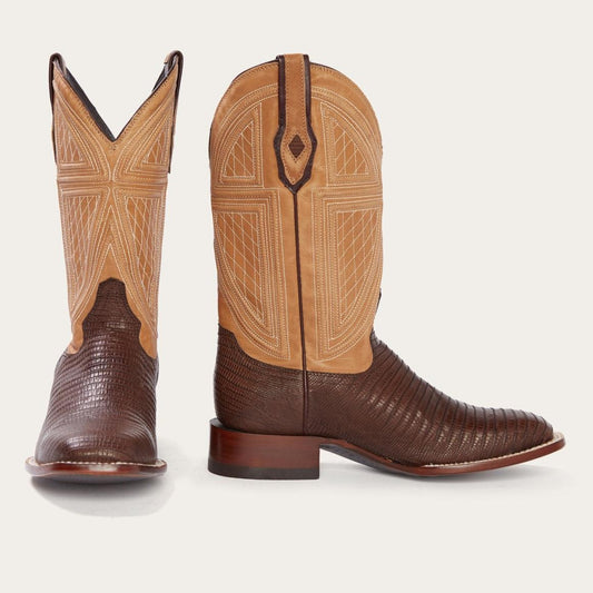 Beaumont Brown Teju Cowboy Boot Brown | Men Stetson Exotics