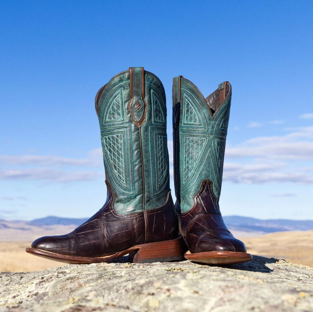 Big Horn Tobacco Alligator Cowboy Boot Brown | Men Stetson Exotics