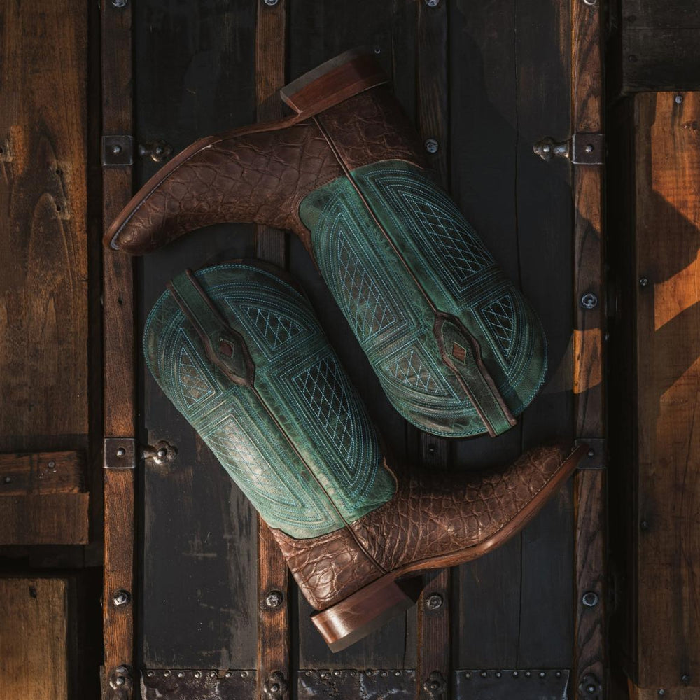 Big Horn Tobacco Alligator Cowboy Boot Brown | Men Stetson Exotics