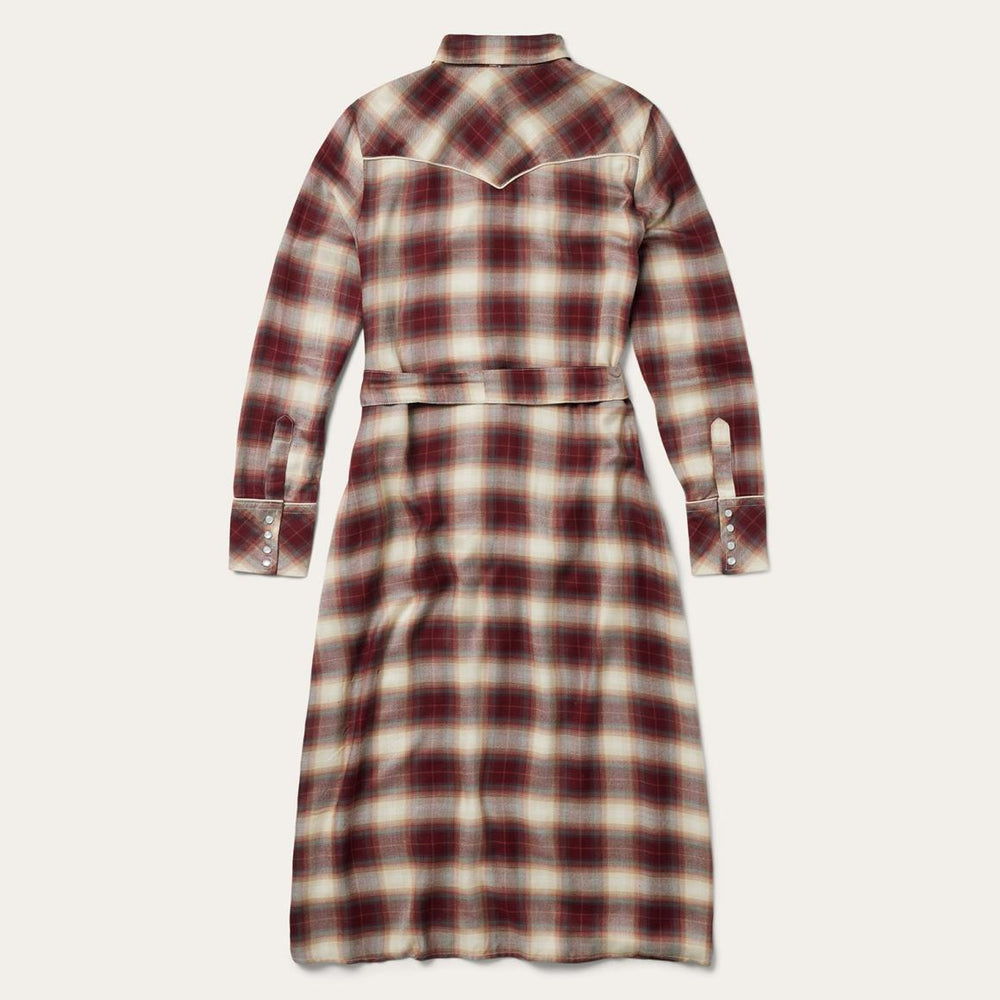 Black Cherry Plaid Shirt Dress Red | Women Stetson Shirt Dresses