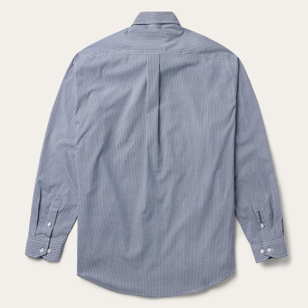Blue Deco Geo Print Button Front Shirt Blue | Men Stetson Western Shirts