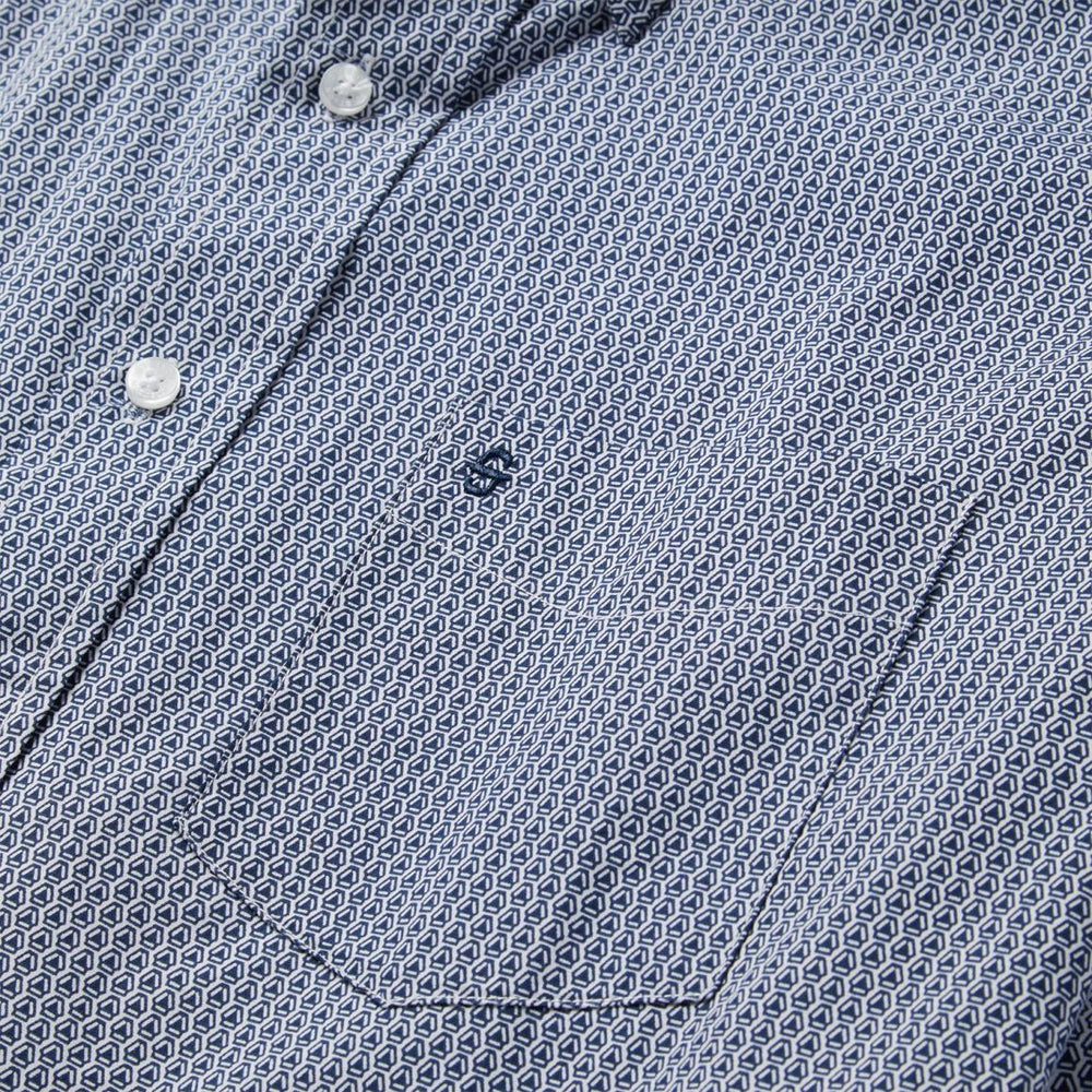 Blue Deco Geo Print Button Front Shirt Blue | Men Stetson Western Shirts