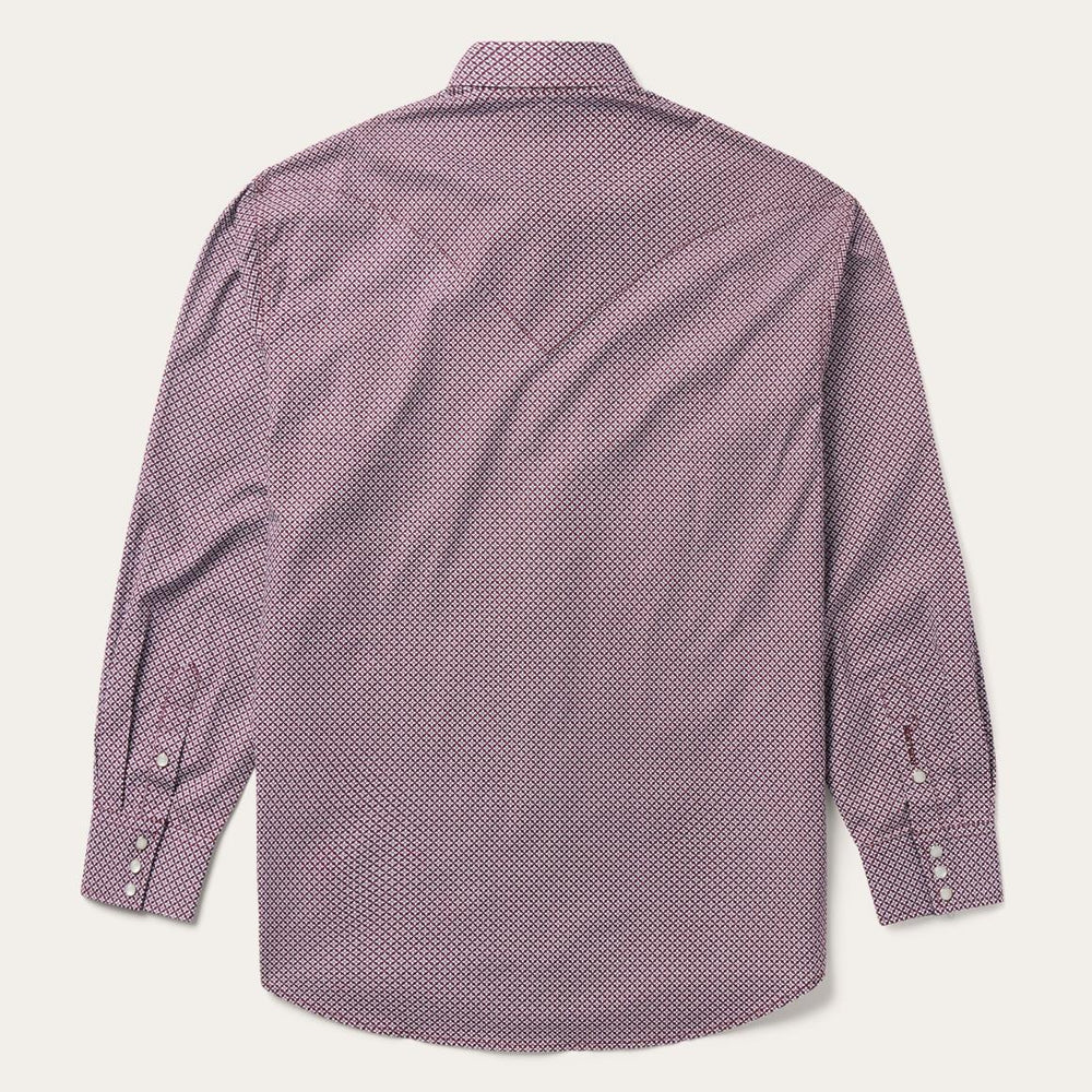 Blue Four Point Geo Print Western Shirt Blue | Men Stetson Western Shirts