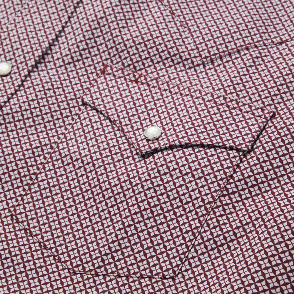 Blue Four Point Geo Print Western Shirt Blue | Men Stetson Western Shirts