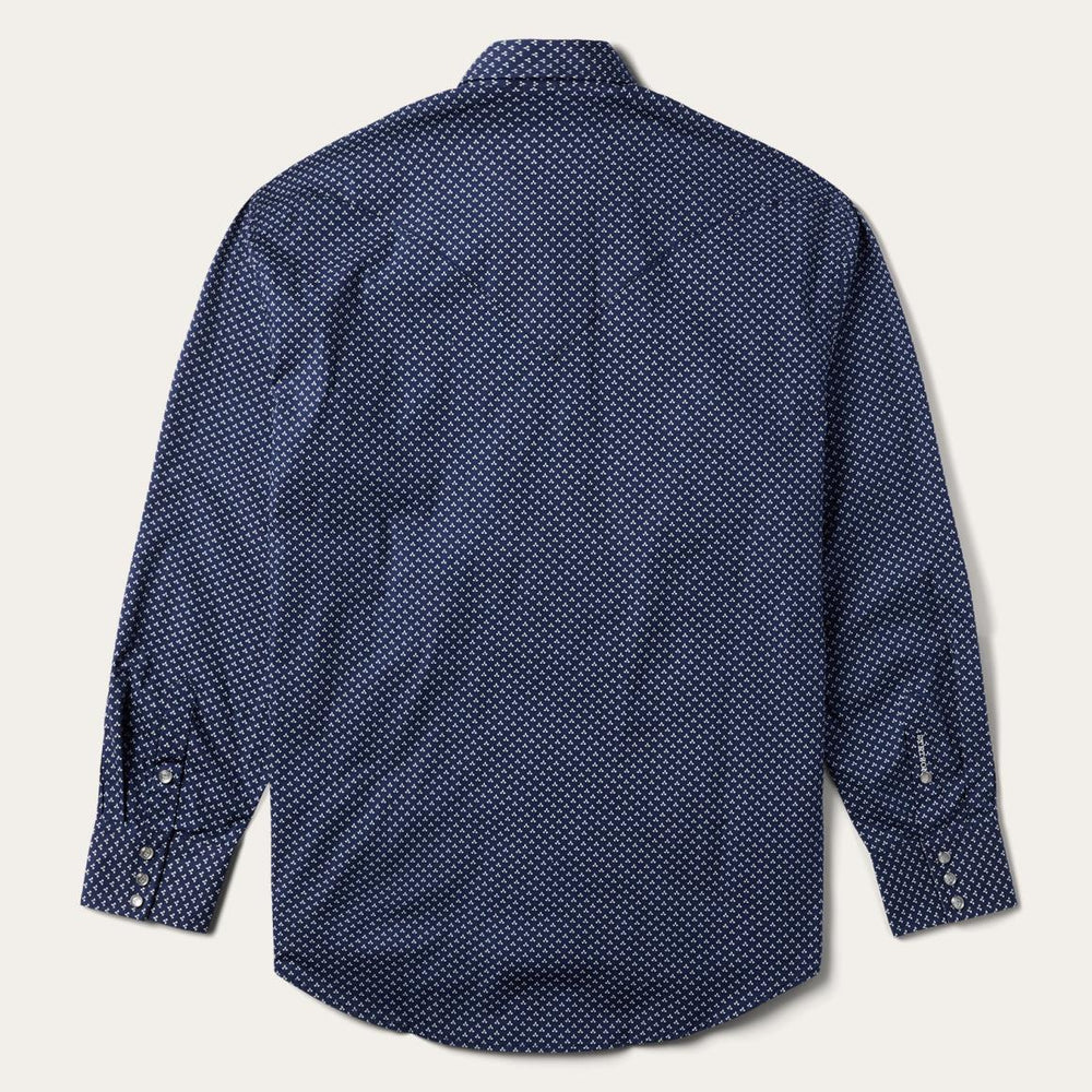 Blue Polaris Geo Print Western Shirt Blue | Men Stetson Western Shirts