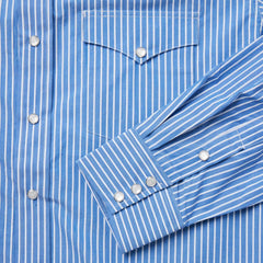 Blue Western Stripe Shirt Blue | Men Stetson Western Shirts