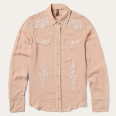 Blush Embroidered Western Shirt Pink | Women Stetson Western Shirts