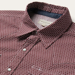 Broken Diamond Print Western Shirt Red | Men Stetson Modern Cut