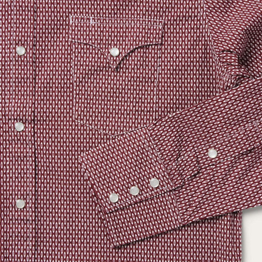 Broken Diamond Print Western Shirt Red | Men Stetson Modern Cut