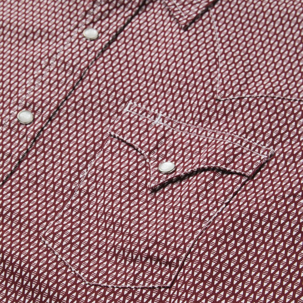 Broken Diamond Print Western Shirt Red | Men Stetson Western Shirts