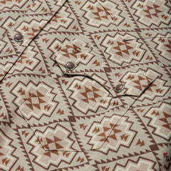 Brown Aztec Poplin Western Shirt Brown | Men Stetson Western Shirts