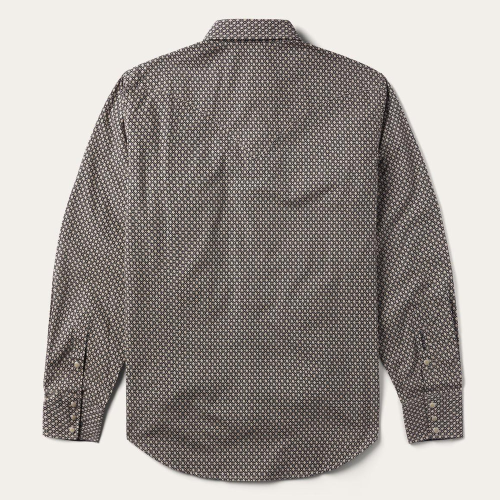 Brown Diamond Print Western Shirt Brown | Men Stetson Modern Cut