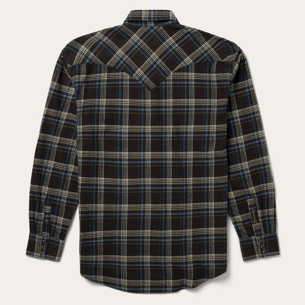 Brown Plaid Flannel Western Shirt Brown | Men Stetson Flannel Shirts