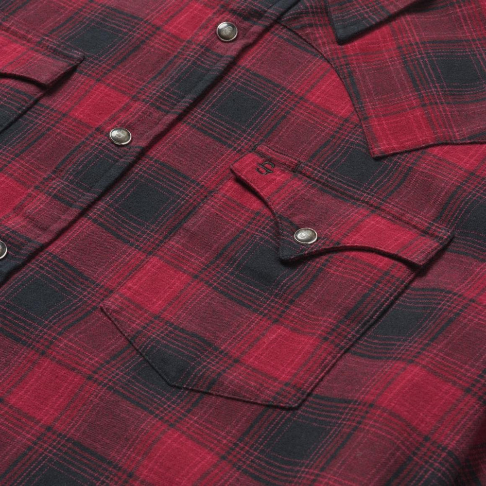 Brushed Twill Plaid Shirt Black | Men Stetson Flannel Shirts
