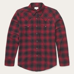 Brushed Twill Plaid Shirt Black | Men Stetson Modern Cut