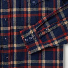 Brushed Twill Plaid Shirt Blue | Men Stetson Flannel Shirts