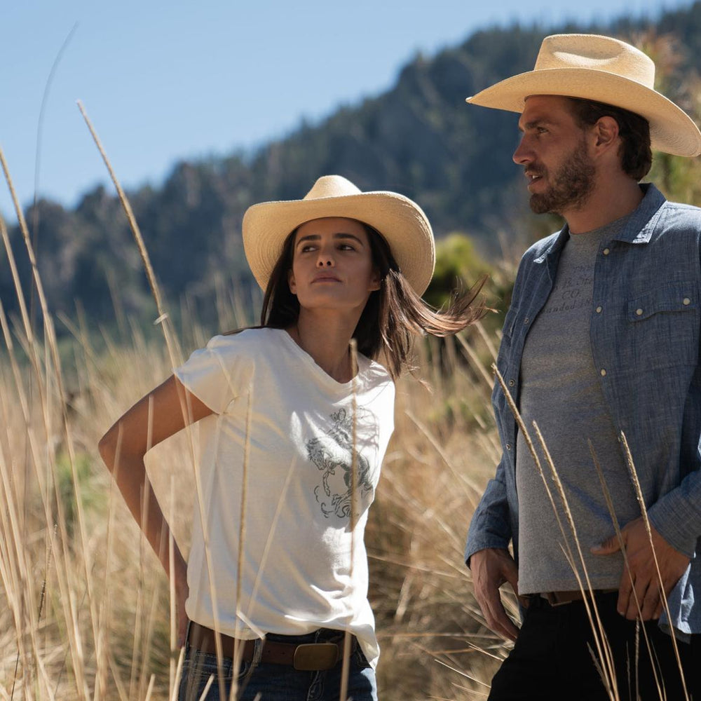 Bucking Cowgirl Graphic Tee White | Women Stetson Tees