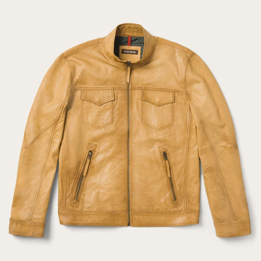 Butter Soft Distressed Leather Jacket Brown | Men Stetson Jackets