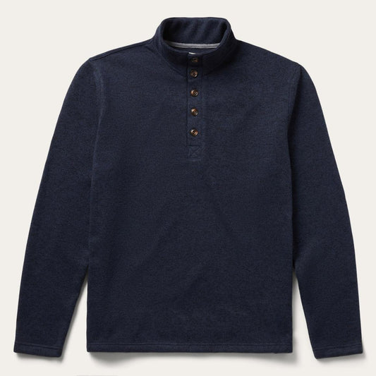 Button-Front Blue Pullover Knit Sweater Blue | Men Stetson Sweaters & Hoodies