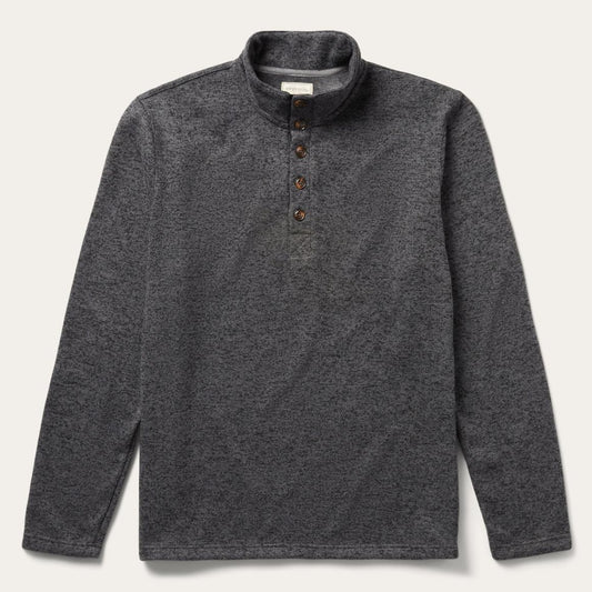 Button-Front Grey Pullover Knit Sweater Grey | Men Stetson Sweaters & Hoodies