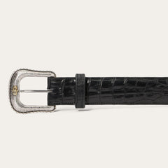 Caiman Western Tab Belt Black Classic | Men Stetson Belts