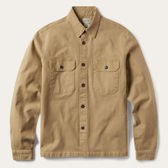 Camel Stretch Canvas Shirt Jacket Brown | Men Stetson Jackets
