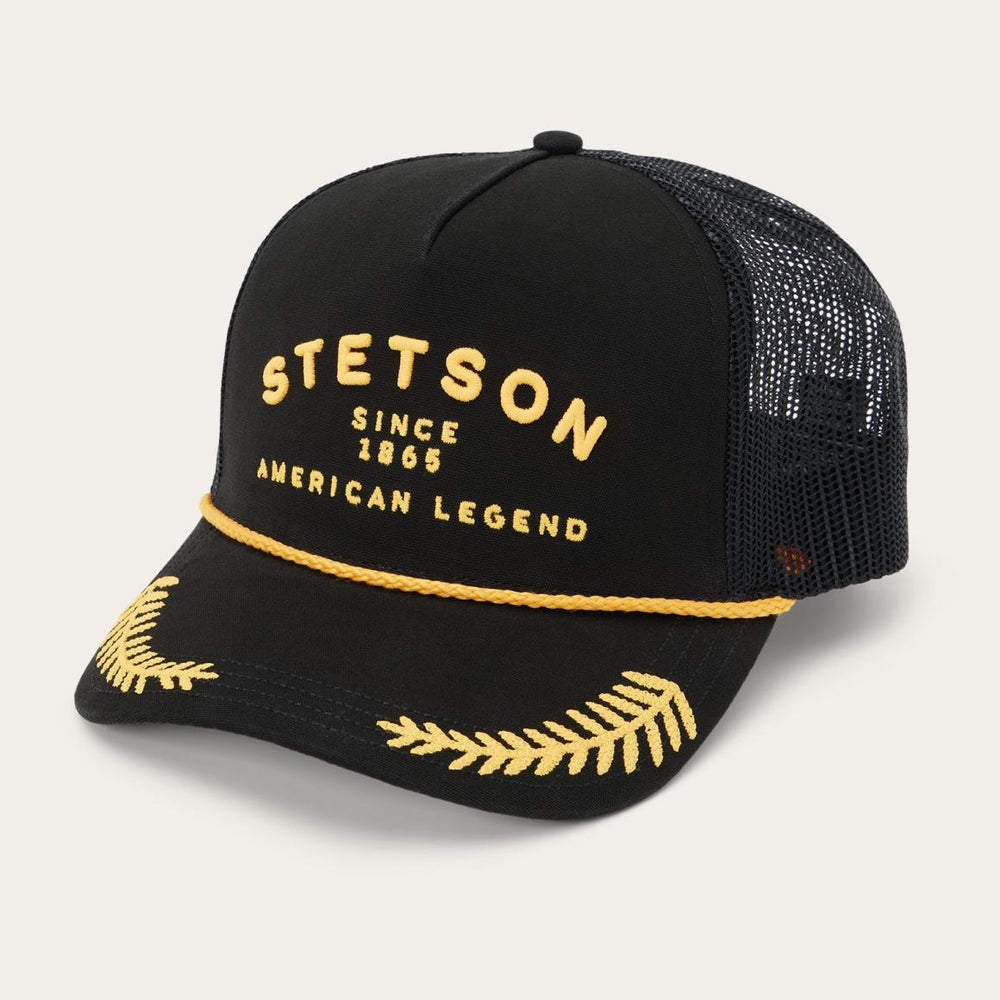 Captain Trucker Cap Black | Men/Women Stetson Caps & Truckers