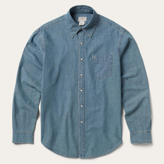Chambray Denim Shirt Blue | Men Stetson Western Shirts