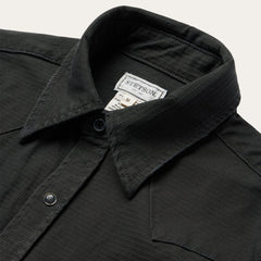 Charcoal Corded Denim Shirt Grey | Men Stetson Denim Shirts