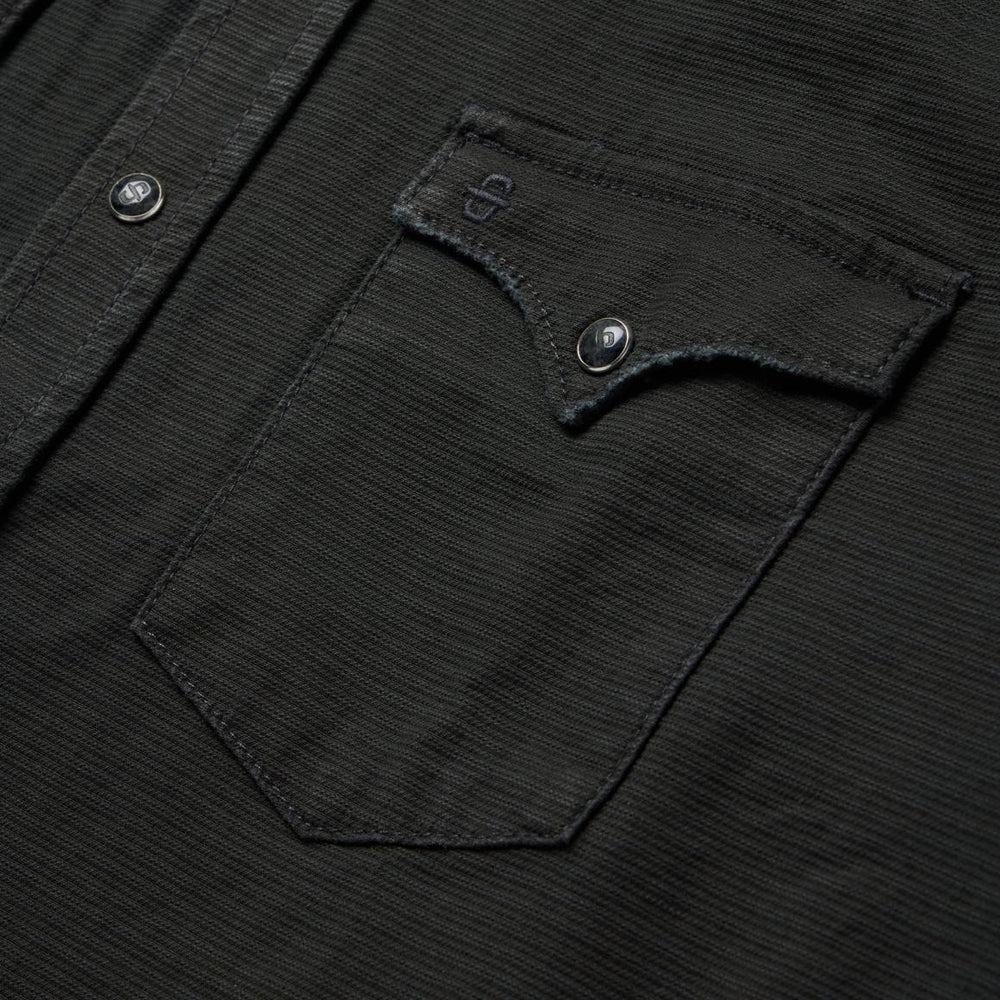 Charcoal Corded Denim Shirt Grey | Men Stetson Modern Cut