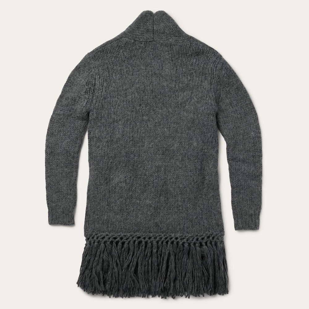 Charcoal Fringed Cardigan Grey | Women Stetson Fringe Jackets