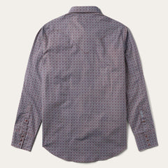 Chevron Grid Shirt Brown | Men Stetson Modern Cut