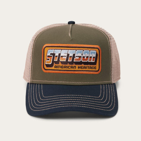 Chrome Trucker Cap Green | Men/Women Stetson Caps & Truckers