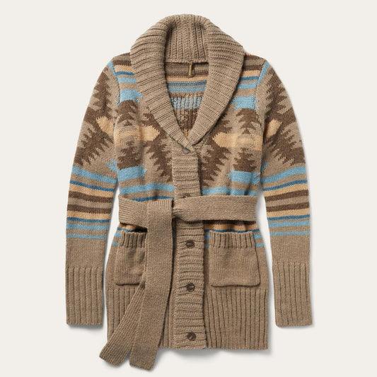 Chunky Knit Tie Sweater In Brown Wine | Women Stetson Sweaters