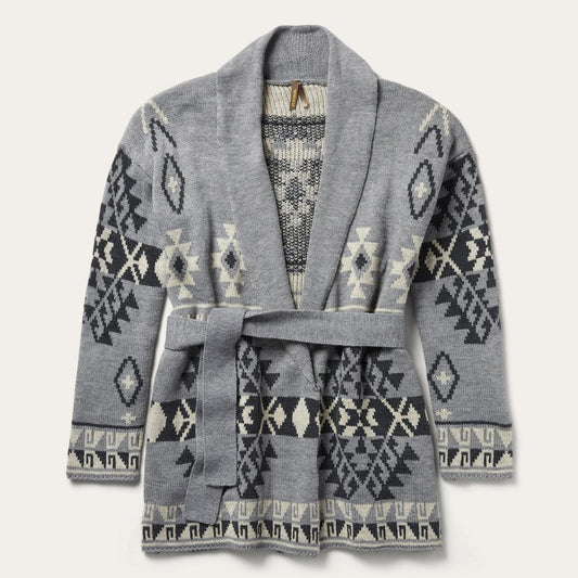 Chunky Knit Tie Sweater In Grey Grey | Women Stetson Sweaters