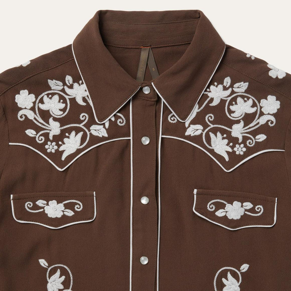 Classic Western Snap Shirt Brown | Women Stetson Western Shirts