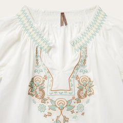 Cotton Voile Peasant Blouse White | Women Stetson Blouses